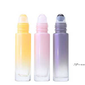 10 ml di giada roll on bottiglia da viaggio portatile mini bottiglie di olio essenziale di vetro pietra di cristallo naturale cosmetico imbottigliamento vuoto RRA12168
