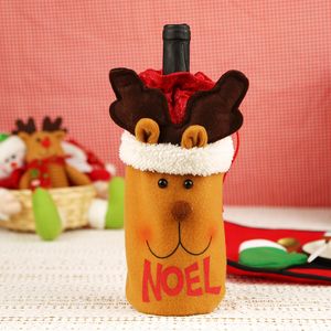 Christmas Decorations Wine Bottle Cover Bar Products Champagne Storage Bag Home Xmas Tree Flower Stocking Gift 2021 Decor Year WY1385