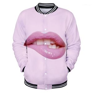 Wholesale long pink jackets resale online - Men s Jackets d Baseball Jacket Coat Funny Pink Sexy Lips Cute Print Fashion Men Women Hoodie Sweatshirts Long Sleeve Hoodies Tops