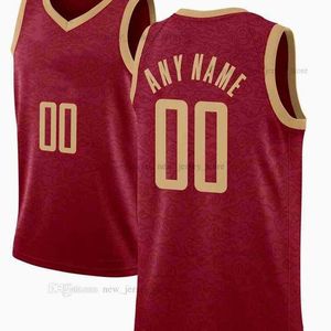Drukowane niestandardowe DIY Design Koszulki do koszykówki Dostosowywanie drużyny Drukuj spersonalizowane litery Nazwa i numer Męskie kobiety dla dzieci młodzież Houston006