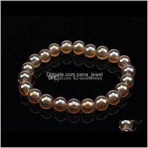 Braccialetti con fili di perline Drop Delivery 2021 Commercio all'ingrosso 6Mm 8Mm 10Mm Colore oro Cristallo di vetro Charm Perle rotonde Bracciale Champane per le donne Bri