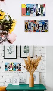 Collage-Nummernschild, Metallgemälde, Blechschild, dekoratives Autoschild für Wohnzimmer, Tür, Club, Garage, Zuhause, Wanddekoration, Größe 30 x 15 cm