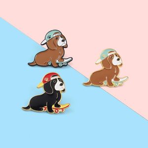 Pins, Broşlar Hip Hop Köpekler Emaye Yaka Pin Karikatür Köpek Şapka Kaykay Aksesuarları Sırt Çantası Rozeti Hediye Için Arkadaşlar Takı