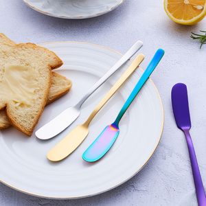 Multicolor Cheese Knives Multi Purpose Butter Knife Stainless Steel Jam Spreader Cake Piping-knife Cream Tool Cutlery Flatware Gift ZL0260