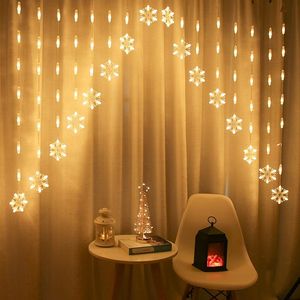 Wholesale led snowflake curtain lights resale online - Strings Christmas Lights Outdoor Decoration Star Snowflake Led Curtain Icicle String Year Wedding Party Garland Fairy