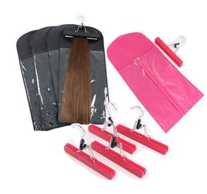 2021 Hair extensions Packing bag Dustproof with hanger for clip hair human weft Professinal hair tools