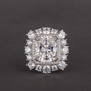 高級愛好家 6ct ピンクサファイアダイヤモンドリングオリジナル 925 スターリングシルバー婚約結婚指輪リング女性のためのジュエリーギフト