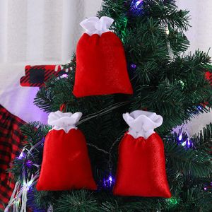 Noel Drawstring Hatıra Çantası Noel Baba Hediye Şeker Çuval Noel Partisi Asma Dekor Aksesuarları Ev Depolama Çantaları DH7768