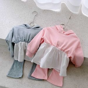 2021 primavera nova chegada meninas moda 2 peças conjuntos hoodies + calças crianças roupas meninas x0902