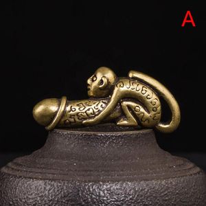 Wholesale funny key chains for sale - Group buy Keychains Brass Zodiac Monkey Penis Pendant For Keychain Creative Funny Car Key Chain Hangings Jewelry Vintage Men Keyrings Pendants