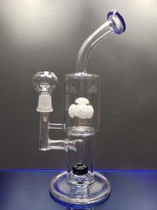 Glass Bong Water Pipes Fogstorlek 14,4 mm Perclator Recycler Oil Rigs With Glass Nail Dome Cheechshop