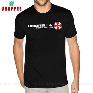 Esporte Umbrella Corporation Camisas para Homens Custom Made Manga Curta Premium Algodão Preto Redondo Pescoço Tee 210629