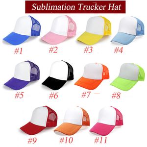 Sublimação Trucker Hat Sublimação Em Branco Bonés Adulto Chapéu de Camionete para Sublimação Impressão Custom Sports Outdoor Chapéu DIY