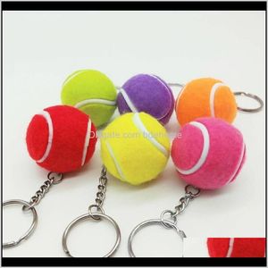 Keychains Fashion Aessories Drop Delivery 2021 3Dot5Cm Colorful Tennis Keychain Bag Charm Ball Ornaments Women Men Kids Key Ring Sports Fans