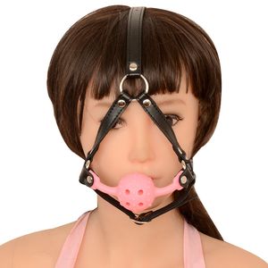 Massage Sex belt Strap Head Harness Open Mouth Plug Oral Gag Adult Games Fetish Bondage Restraints Mouthwatering Sex Toys For Couples