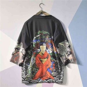 Kimonos Cardigan Mężczyźni Yukata Kobiety Japoński Kimono Tradycyjny Unisex Harajuku Plaża Luźna Cienka Koszulki Słońce Koszulki Płaszcz 210519