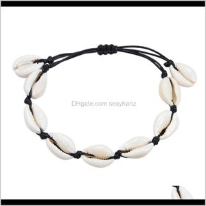 Perline, fili Drop Delivery 2021 Boho Bracciale con conchiglie Fascino Bracciali con conchiglie Femme Lavorato a mano Moda Spiaggia Accessori con conchiglie di perline naturali