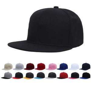 Classic Custom Logo Snapback Hat Cap Hip Hop Style Flat Bill Blank Solid Color Adjustable Size