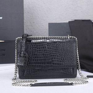 Saco de luxo Marca de moda crocodilo padrão mulher bolsa de ombro 22x16x8 cm tamanho 1737