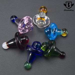 DHL Universal Colored glass UFO carb cap Smoking Accessories Hat style dome for Quartz banger Nails glass water pipes, dab oil rigs SKGA559-1