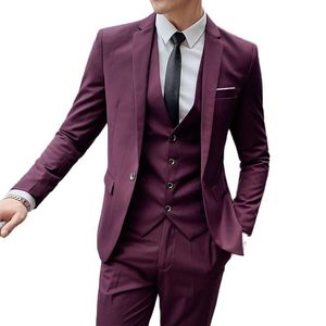 Men's Suits & Blazers 2021Jacket+vest+pants Three-piece Suit 6-color Optional Foreign Trade Cross-border