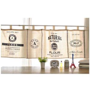 Kitchen Curtain Vintage Style Valances Kitchen Short Curtains Cotton Window Valances Increase Privacy 210712