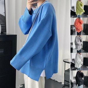 Męskie swetry 2021 Mężczyzna Casual Streetwear Harajuku Sweter Vintage Retro Dzianiny Jesień Bawełna Pulower Man Hip-Hop Style Koszula Koszula