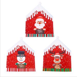 New Christmas Big Chair Cover Creative Cartoon Snowman Santa Claus Elk Printed Chair Cover Lovely Christmas Home Decoration VT1803