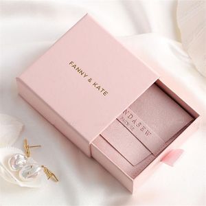 Personalized Gold Jewelry Box - 100pcs Chic Small Cardboard Drawer Packaging