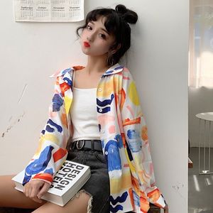 Outono mulheres pintura a óleo vintage impressa camisa manga longa senhoras kawaii harajuku blusas cair 2021 senhoras tops x0521