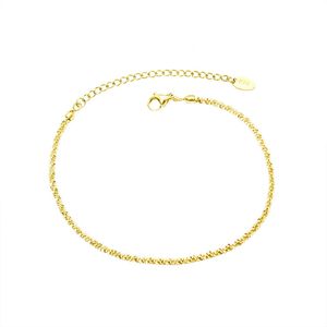 Einfache goldene Farbe Blumenkohlkette Fußkettchen für Frauen ganz Edelstahl im Kissenarmband Boho Schmuck Weihnachtsgeschenk 2021