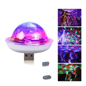 Mobiltelefon USB LED -sceneffekt Ljus med musiksensor bärbar 5V Mini RGB Family Party Bar Club Lamp