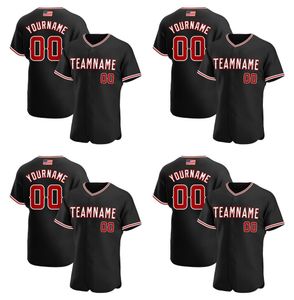 Benutzerdefinierte schwarz rot-weiße authentische amerikanische Flagge-Mode-Baseball-Jersey