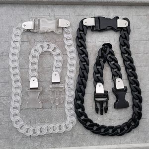 HIP HOP 2PCS Kit Акриловая цепь пряжка ожерелье рок панк прозрачный цепь Choker Brcret для мужчин женские украшения