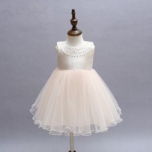 Wholesale pink tutu dresses for toddlers resale online - Girl s Dresses Pink Beaded Baby Girl Christening Gowns Infant Princess Tutu Dress Years Birthday Toddler Clothes Robe Fille