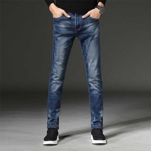 Frühling Herbst Männer Smart Jeans Business Mode Gerade Regelmäßige Blau Stretch Denim Hosen Männer Jeans Plus Größe 28-38 211011