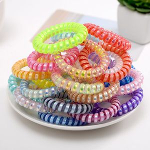 Pretty Glitter Thick Rubber Bands Telephone Wire Elastic Headband Shining Spiral Cord Stretch Band to Hold Heavy Hair