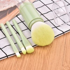 Makeup Brushes Portable Brush Beauty Tool Mini Eye Tools 4Pcs/set Of Skin Tone And Green Retractable