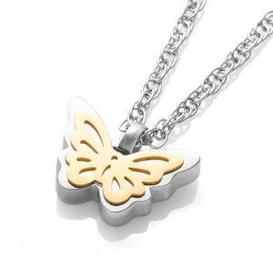 Cremação de aço inoxidável borboleta borboleta forma urna lembrança pingente de jóias ou entes queridos presente