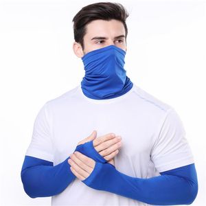 Knee Pads Elbow & Women Men MTB Road Bike Cycling Sunscreen Ice Silk Sleeves Bandana Sleeve Combine Face Scarf Cover Outdoor Guard Set
