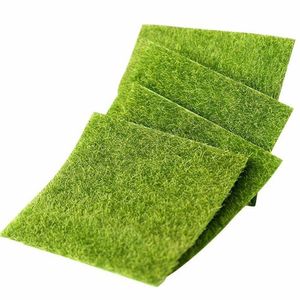 10pcs 15cm/30cm Artificial Grassland Simulation Moss Party Lawn Turf Fake Green Grass Mat Carpet DIY Micro Landscape Home Floor Decor Even Supplies