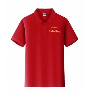 Персонализированная рубашка поло с коротким рукавом Unisex с вышивкой любое имя текста или логотипа пользовательских рубашек одежда поло