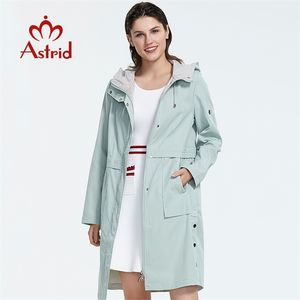 Astrid Arrival Plus Size mittellanger Trenchcoat für Damen mit Kapuze Frühling-Herbst heller Wind AS-9020 210812