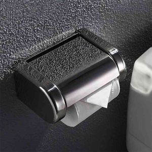 Caixa de rolo de tecido de toalete polido cromo de aço inoxidável parede montada em papel banheiro 210720
