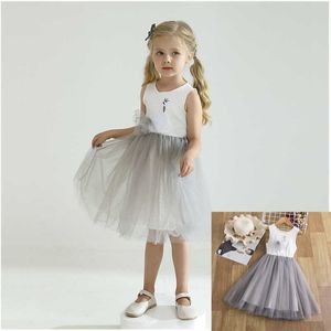 Summer Dress for Girls 3-8y Kids Clothes Girls Casual Wear 2021 Lace Dots Flower Children Clothing Dresses for Teenage Girls Q0716