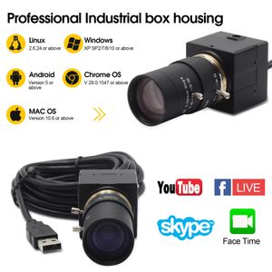 IP Cameras 8MP USB Webcam CCTV Security IMX179 варифокальный объектив Andurstial Machine Vision UVC камера для Android Linux Windows Mac