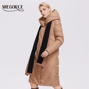 MiEGofce Winter Jacket Mulheres Algodão Parkas Long Casaco Profissional Sólido Quilted D21001 211013