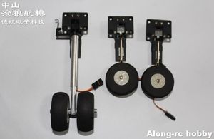 110g 1.5-2.0kg RC 평면 DIY 모델 EDF 비행기 부품을위한 122mm 2 휠 및 73mm 메인 백 랜딩 기어가있는 개폐식 랜딩 기어