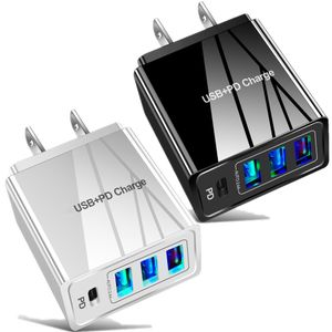 Alta velocidade 3.1a 4 portas pd tipo c usb c carregador de parede portátil ue eua reino unido adaptador de energia ac para iphone 11 12 13 14 htc lg android telefone