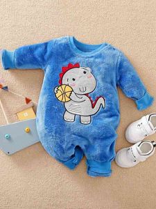 Baby Cartoon bestickter Flanell-Schlafoverall SIE